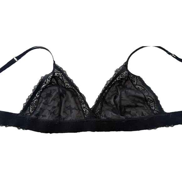 Auden Women's Unlined Bralette Black Floral Lace Size Medium - Picture 4 of 7